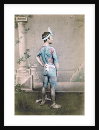Tattooed Japanese groom (betto), Japan by Felice Beato
