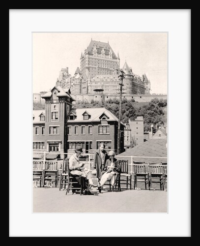 Miss Simpson & Jeane on deck of Steamboat, l'isle d'Orleans, Quebec Wharf by Anonymous