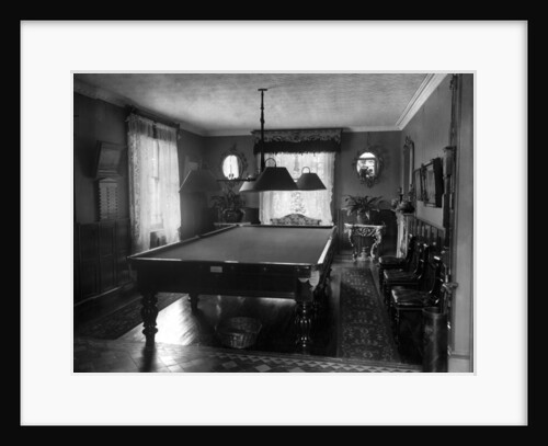 Edwardian room with snooker table by Anonymous
