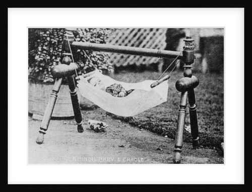 Hindu baby and cradle, India by Anonymous