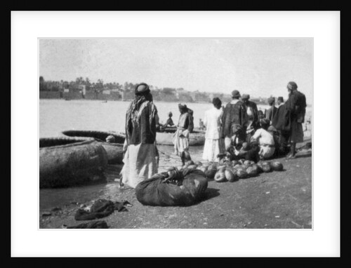 River craft laden with melons, Tigris River, Baghdad, Iraq by Anonymous