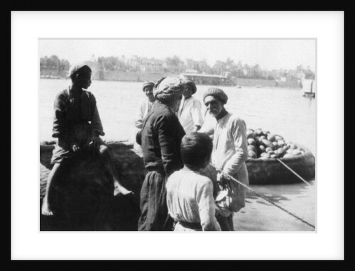 River craft laden with melons, Tigris River, Baghdad, Iraq by Anonymous