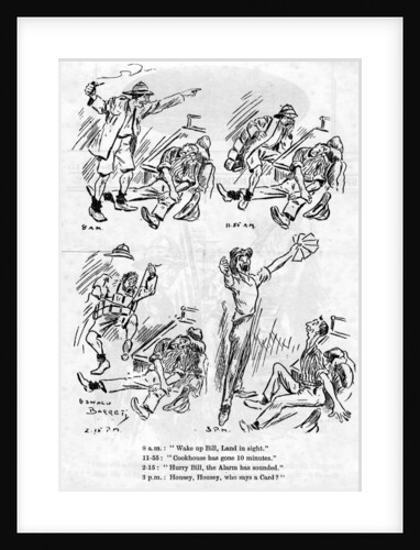 Cartoon from the ship board paper The Comet, troopship 'RMS Caronia' by Barret