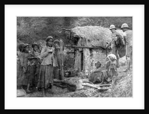 Girls and British soldiers, Chakrata hills, India by Anonymous