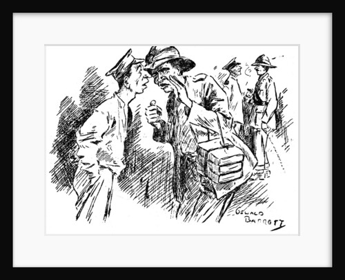 Cartoon from the ship board paper The Comet, troopship 'RMS Caronia' by Barret