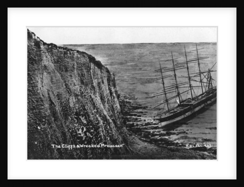 The cliffs and wrecked 'Preussen', Dover by Anonymous