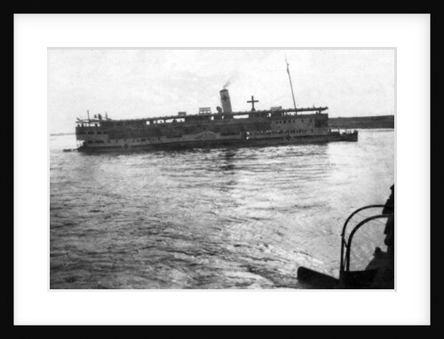 Red Cross river boat going up the Tigris River, Mesopotamia, WWI by Anonymous