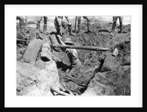 A collapsed British dugout, Mesopotamia, WWI by Anonymous
