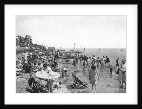 Holidaymakers on Bognor Regis seafront, West Sussex, c1900s-1920s by Anonymous