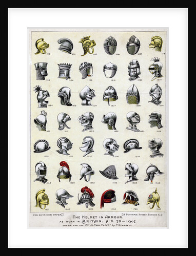 The helmet in armour as worn in Britain from 78 AD to 1901 by F Stansell