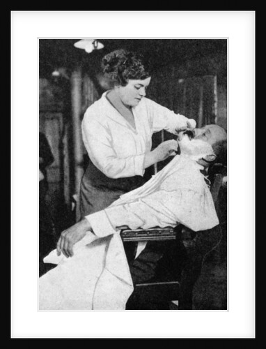 A woman barber by Anonymous