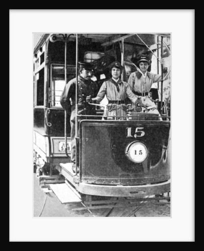 Women learning to drive a tram by Anonymous