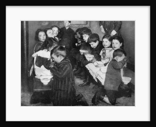 Children in a communal kitchen, London by Anonymous