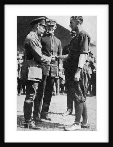 King George V receiving a American soldier who had been playing baseball, c 1910s by Anonymous