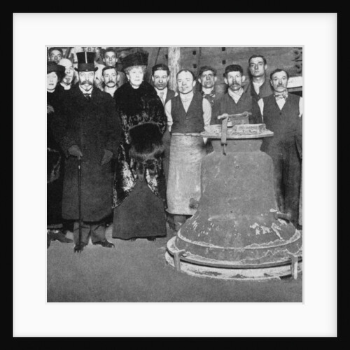 King George with the 'Victory' bell for Westminster Abbey by Anonymous