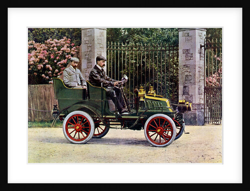 Two Edwardian gentlemen sitting in a motor car by John Swan & Son