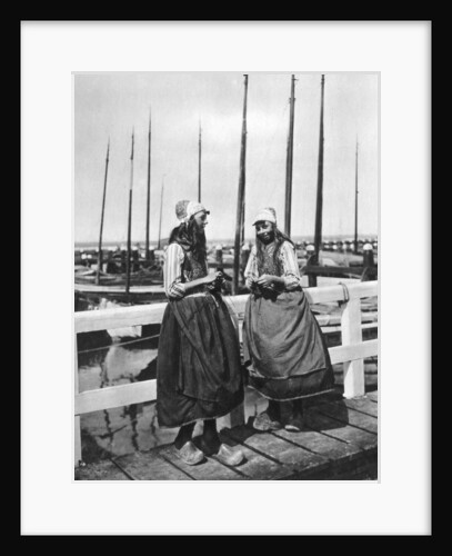 Two girls on the landing stage, Marken, Netherlands by Anonymous