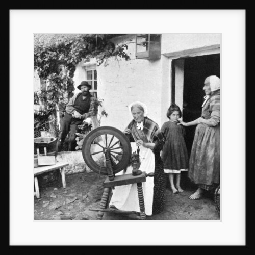 Spinning wool yarn, Cliffony, Sligo by R Welch