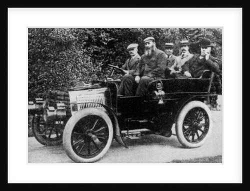 Five men sitting in a motor car by Anonymous