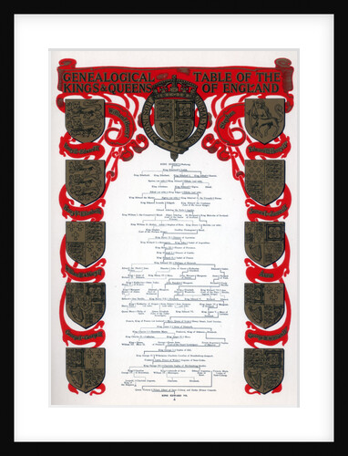 Genealogical table of the kings and queens of England by Anonymous