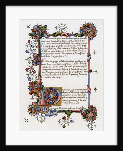 Text page with illuminated initial letter by Anonymous
