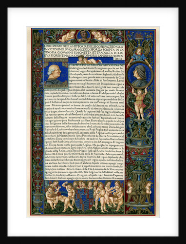 Text page with portraits of Francesco Sforza by Anonymous