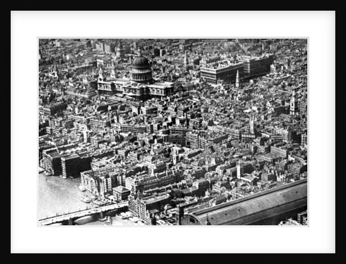 Aerial view of London, showing St Paul's Cathedral by Anonymous