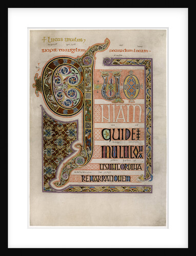 Page of illuminated text from the Gospel of St Luke by Anonymous