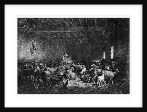 'La Bergerie', (The Shepherd) by Charles Emile Jacque