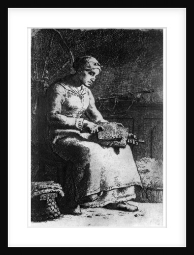 The Wool Carder by Jean Francois Millet
