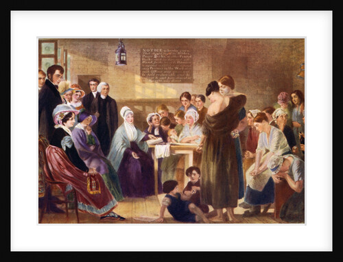 Elizabeth Fry (1780-1845) visiting Newgate Prison by Anonymous