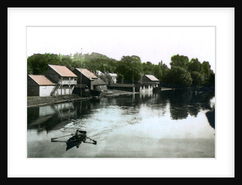 River and boathouse, Burton-upon-Trent by Cavenders Ltd