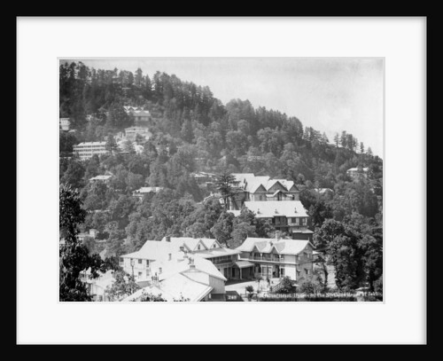 'Elysium Hotel, houses on the nothern slopes of Jakko', Shimla, India by Anonymous