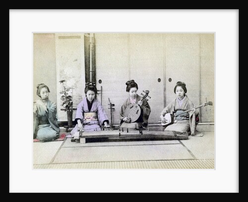 Geisha playing traditional musical instruments, Japan by Anonymous