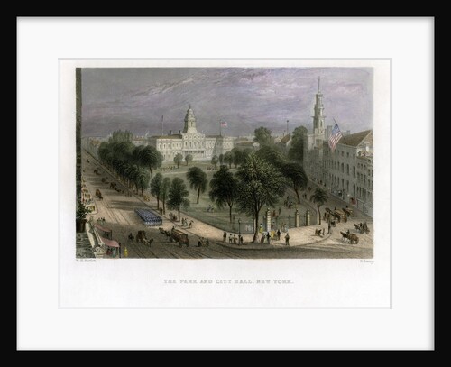 The Park and City Hall, New York, USA by S Lacey