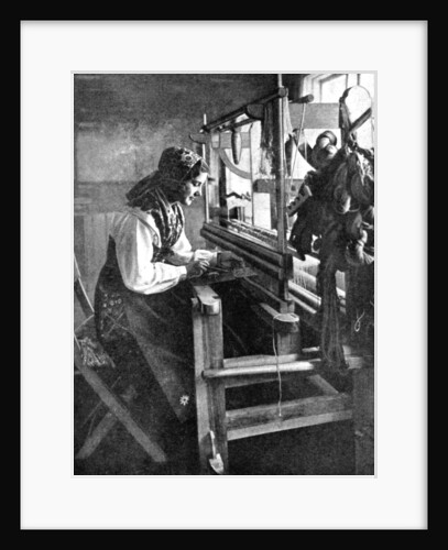 Woman using a loom, Sweden by Anonymous
