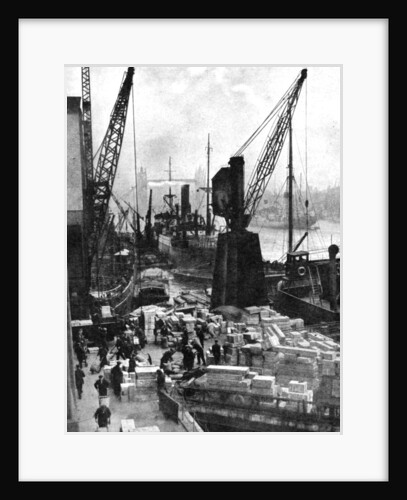 Cargo being unloaded at the docks, Upper Pool, London by Fox