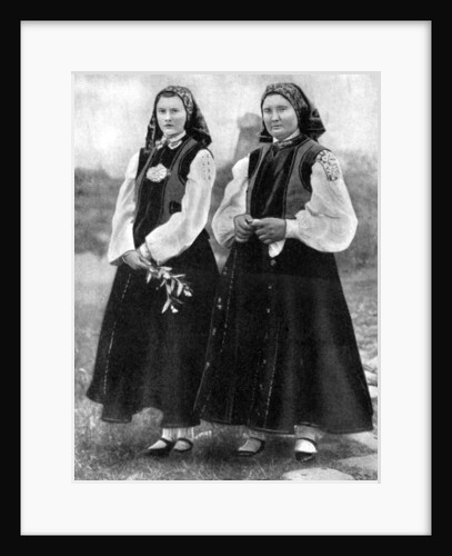 Latvian women in traditional costume by Anonymous