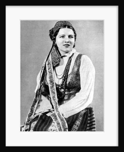 Lithuanian woman in traditional dress by Geoffrey L Portham