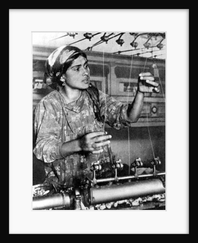 Woman working in the silk industry, Samarkand, Uzbekistan by Anonymous