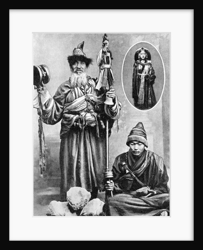 Tibetan priests by Ewing Galloway