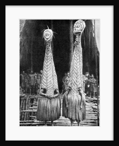 Goblin masks and visors worn as beauty aids, Papua, New Guinea by Fox Photos