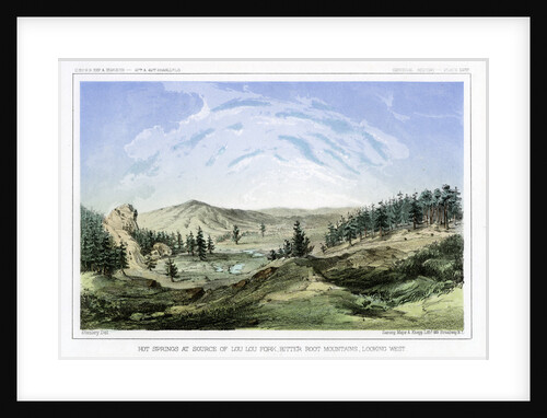 Hot Springs at their source in Lou Lou Fork, Bitterroot Mountains, Montana, USA by John Mix Stanley