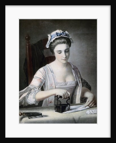 A maid ironing by George Morland