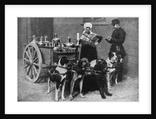 A milkwoman with a government inspector, Belgium by Anonymous