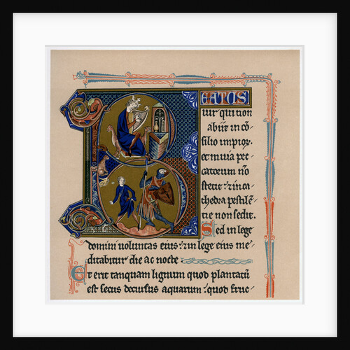 Illuminated initial letter 'B' by Anonymous
