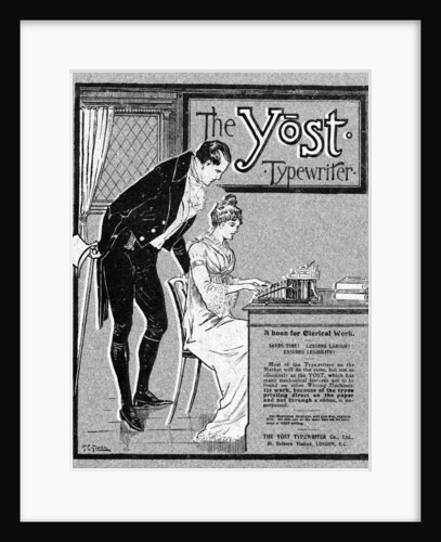 Advertisement for the Yost typewriter by Glover