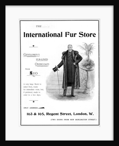 Advertisement for the International Fur Store by Anonymous