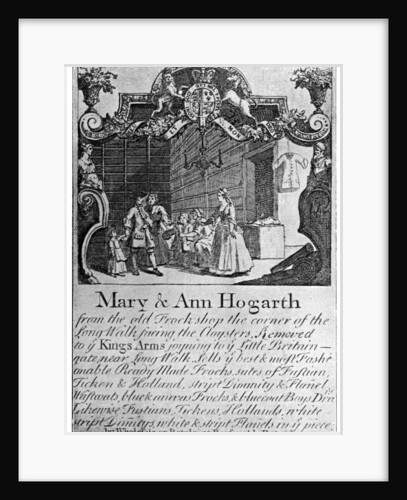 Advertisement for Mary and Ann Hogarth's draper's shop by Anonymous