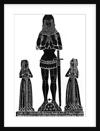 Rubbing of a medieval engraved brass by Anonymous